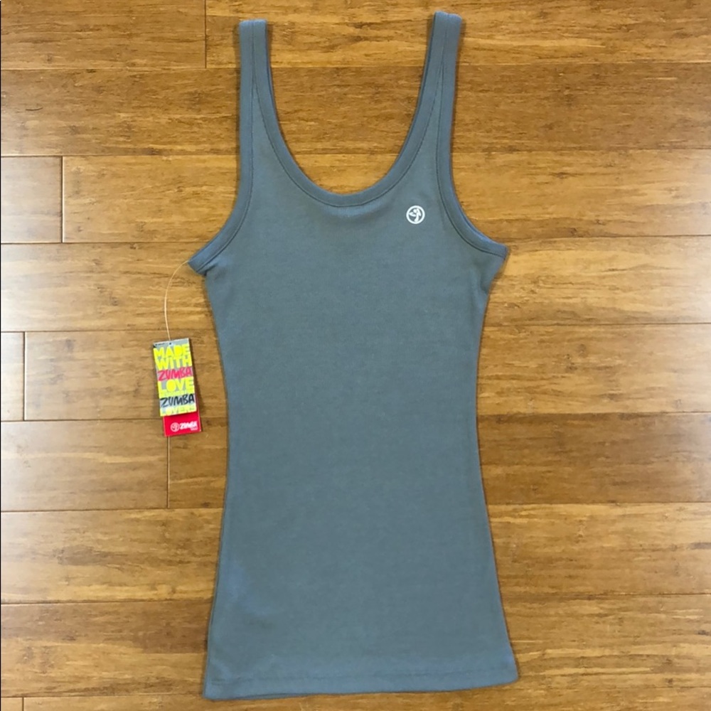 NWT Retired Zumba Gray Ribbed Top Size XXL - Picture 2 of 3